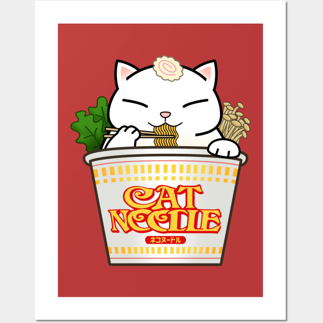 Chubby Cat Cup Noodle Wall Art by Takeda_Art